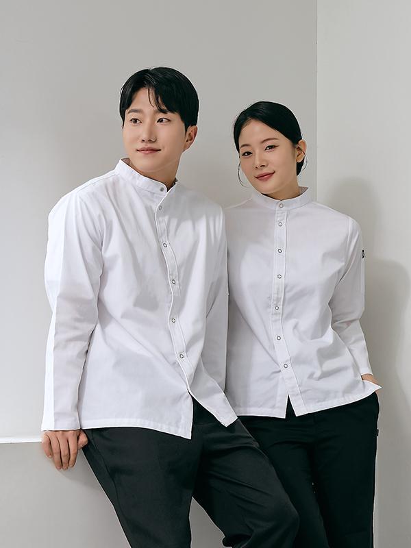 긴팔 스탠딩 카라 베이직 조리복