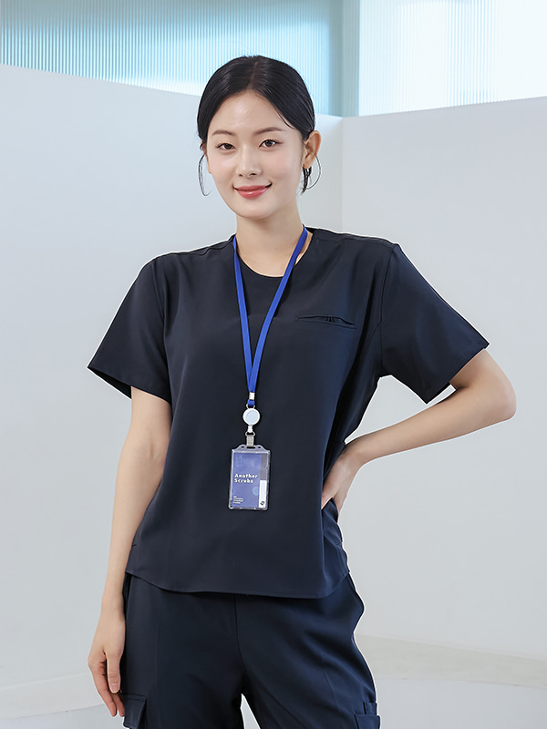 여성 크루넥 사이드포켓 카퍼쉴드 스크럽 티셔츠