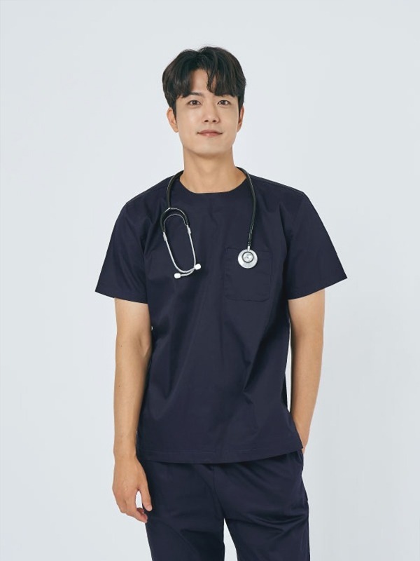 남성 크루넥 쿨스판 스크럽 티셔츠
