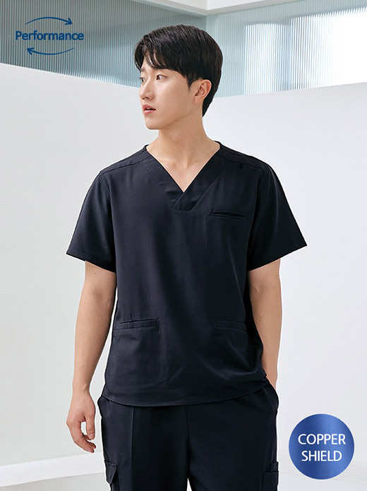 남성 V넥 히든포켓 카퍼쉴드 스크럽 티셔츠