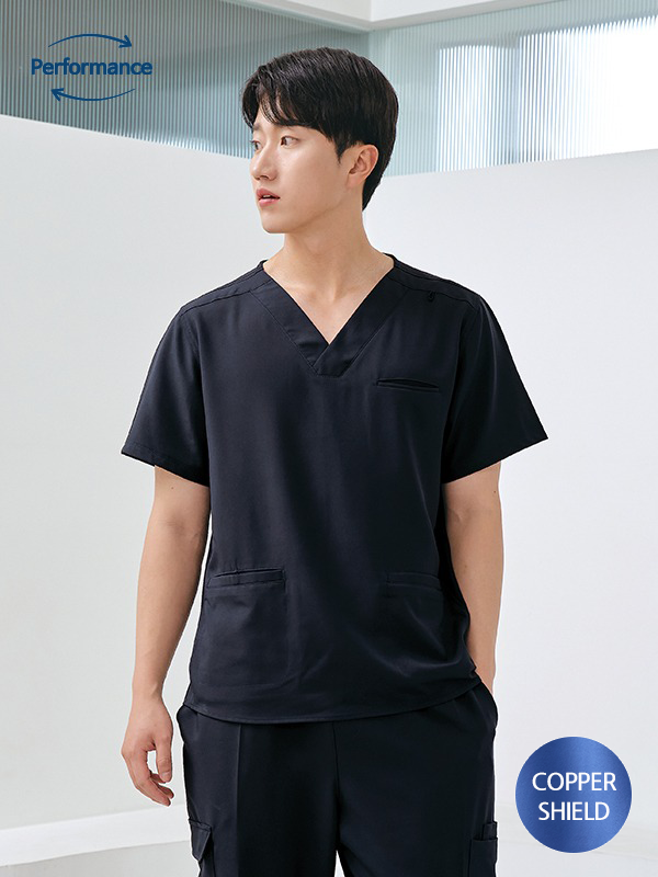 남성 V넥 히든포켓 카퍼쉴드 스크럽 티셔츠