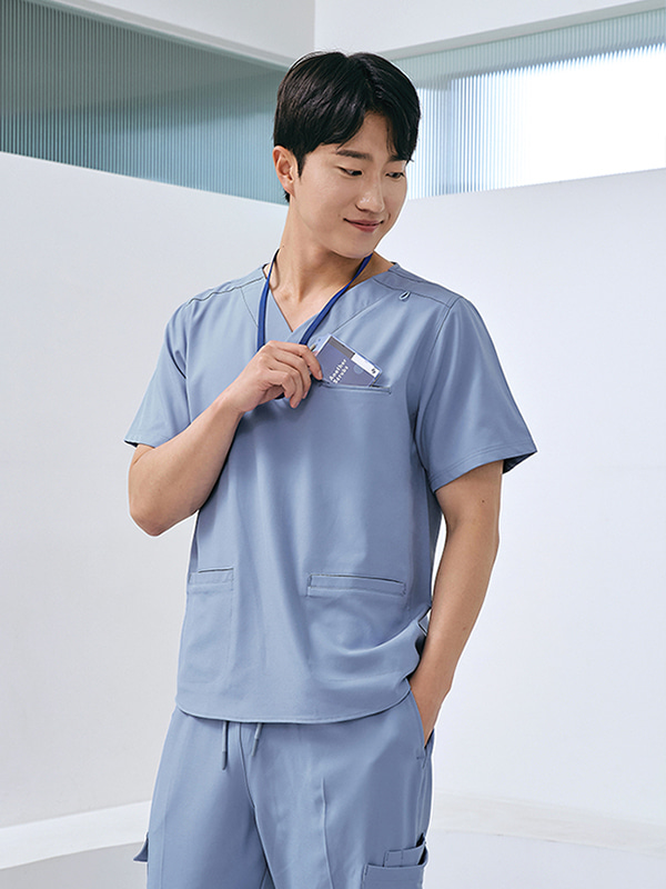 남성 V넥 히든포켓 카퍼쉴드 스크럽 티셔츠