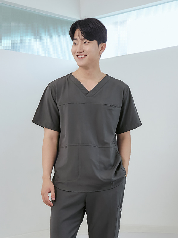 남성 V넥 더블라인 카퍼쉴드 스크럽 티셔츠