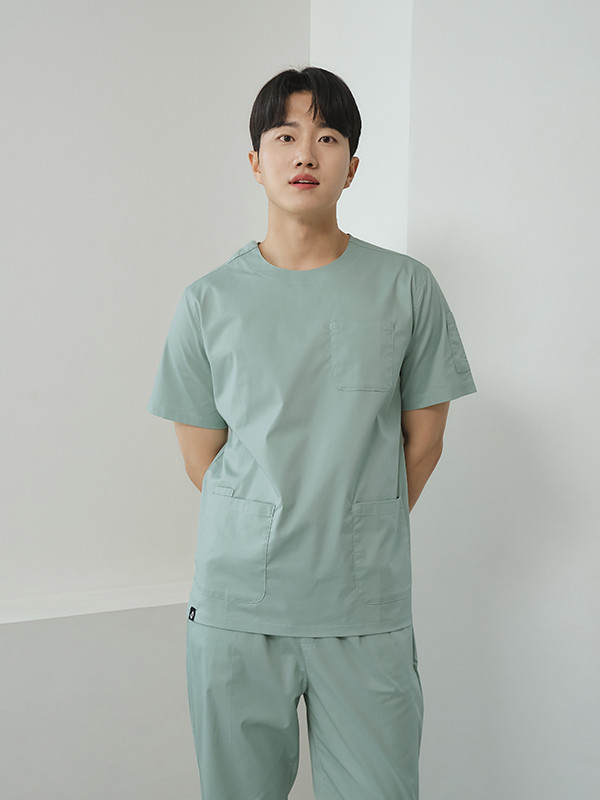 남성 크루넥 TC스판 베이직 스크럽 세트