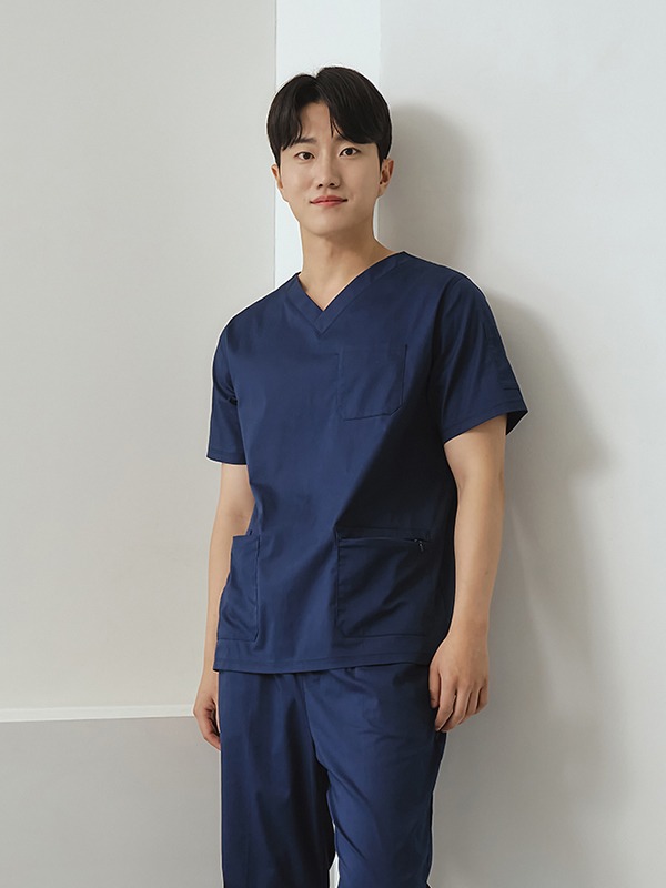 남성 V넥 TC스판 베이직 스크럽 세트