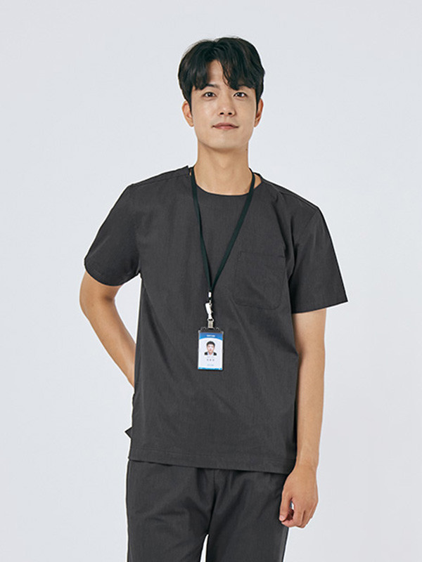 남성 크루넥 쿨스판 베이직 스크럽 세트
