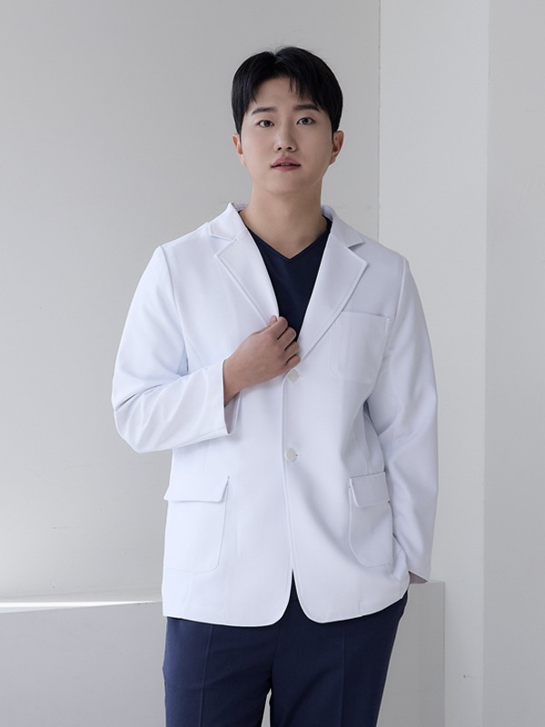 남성 투버튼 레귤러 숏랩코트