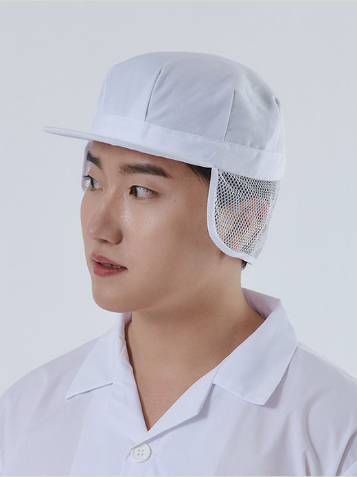 남성 귀/턱덮개 망사 위생모