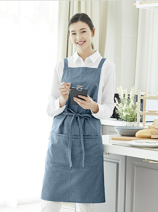더블 포켓 5각 앞치마