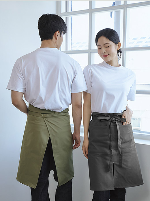 허리형 베이직 엉덩이덮개 라이크코튼 앞치마
