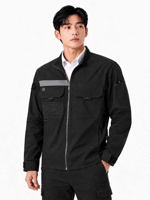 등판 메쉬 변형 블랙 점퍼 PR04J