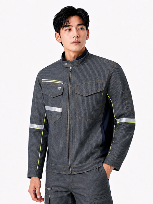 헤링본 반사포인트 데님 자켓 PR118