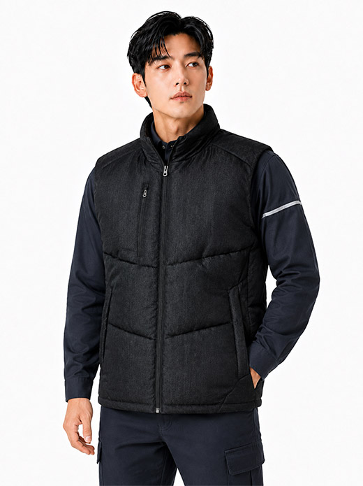 V퀄팅 블랙진 조끼 PR802