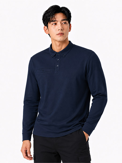 네이비 버튼 다운 폴로티셔츠 CT617