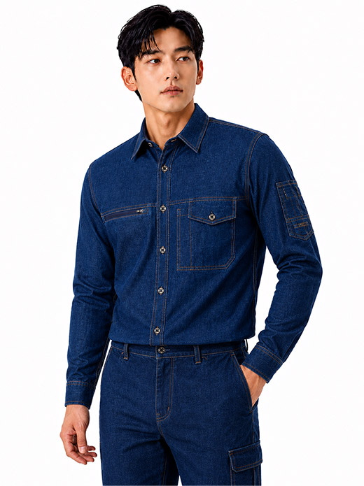 블루진 스판 셔츠 상의 TB-19-15J