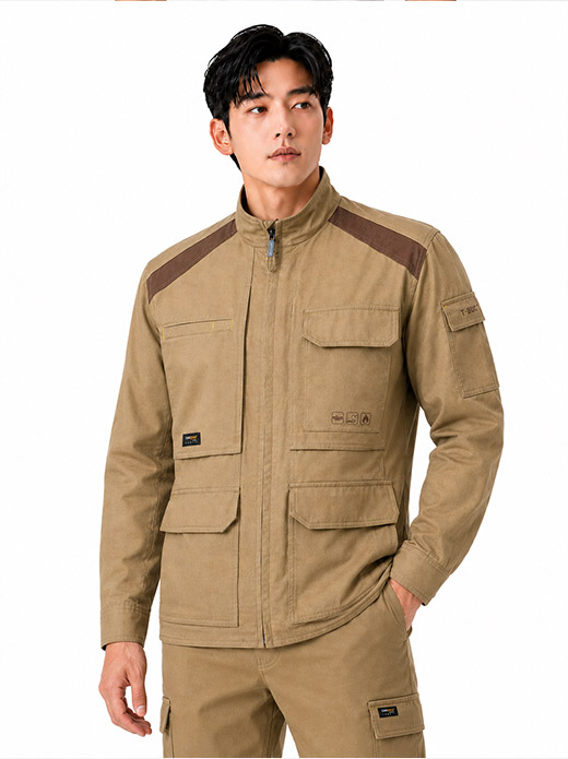 순면 작업복 상의 베이지 TB-1302J