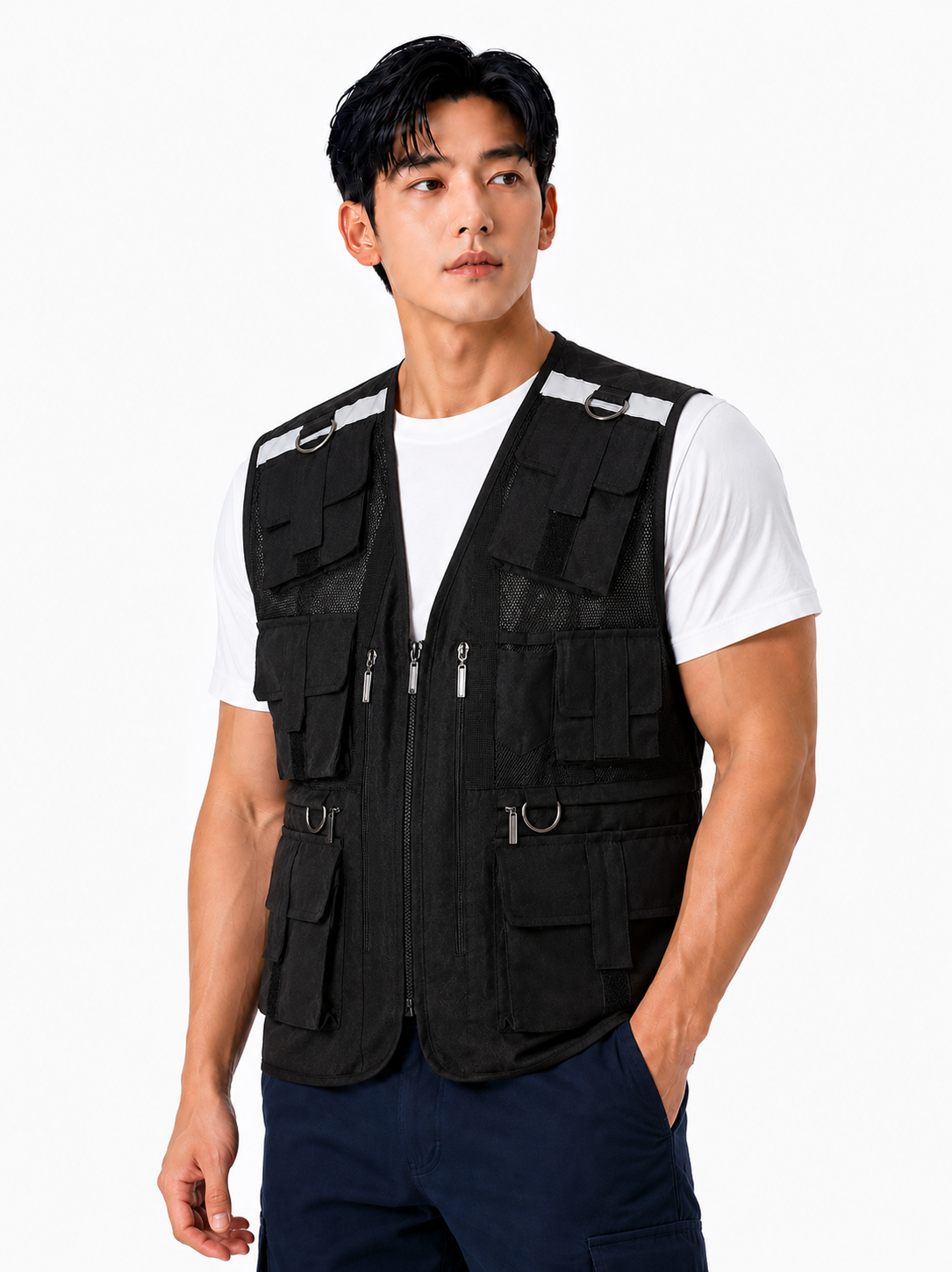 고밀도 TC망사 조끼 블랙 TA-111