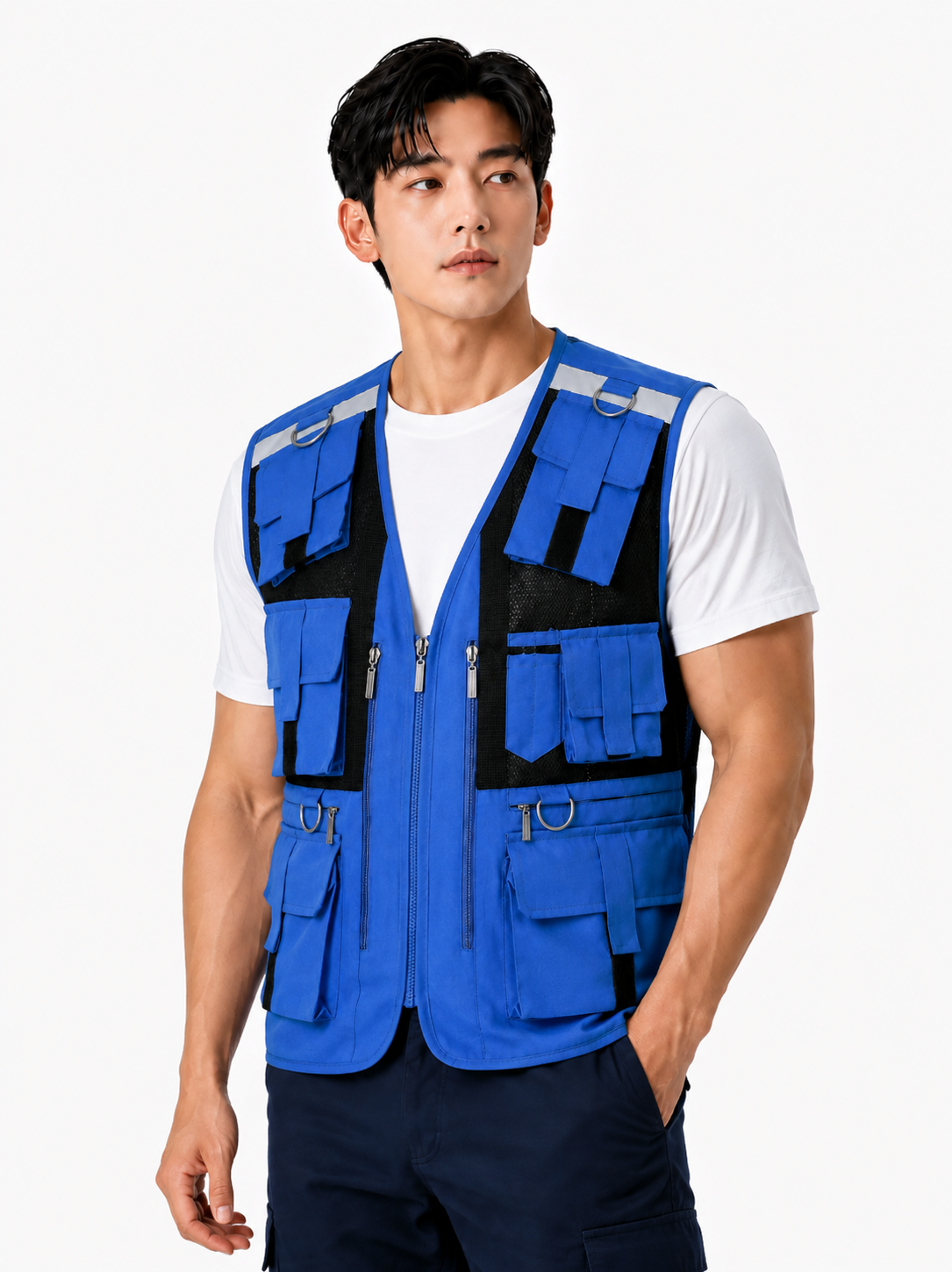 고밀도 TC망사 조끼 블루 TA-112