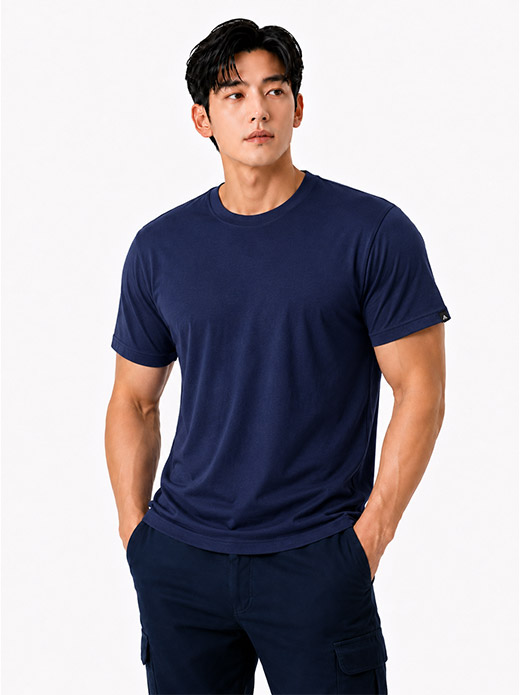 춘하 쿨론 라운드 티셔츠 네이비 MT-207