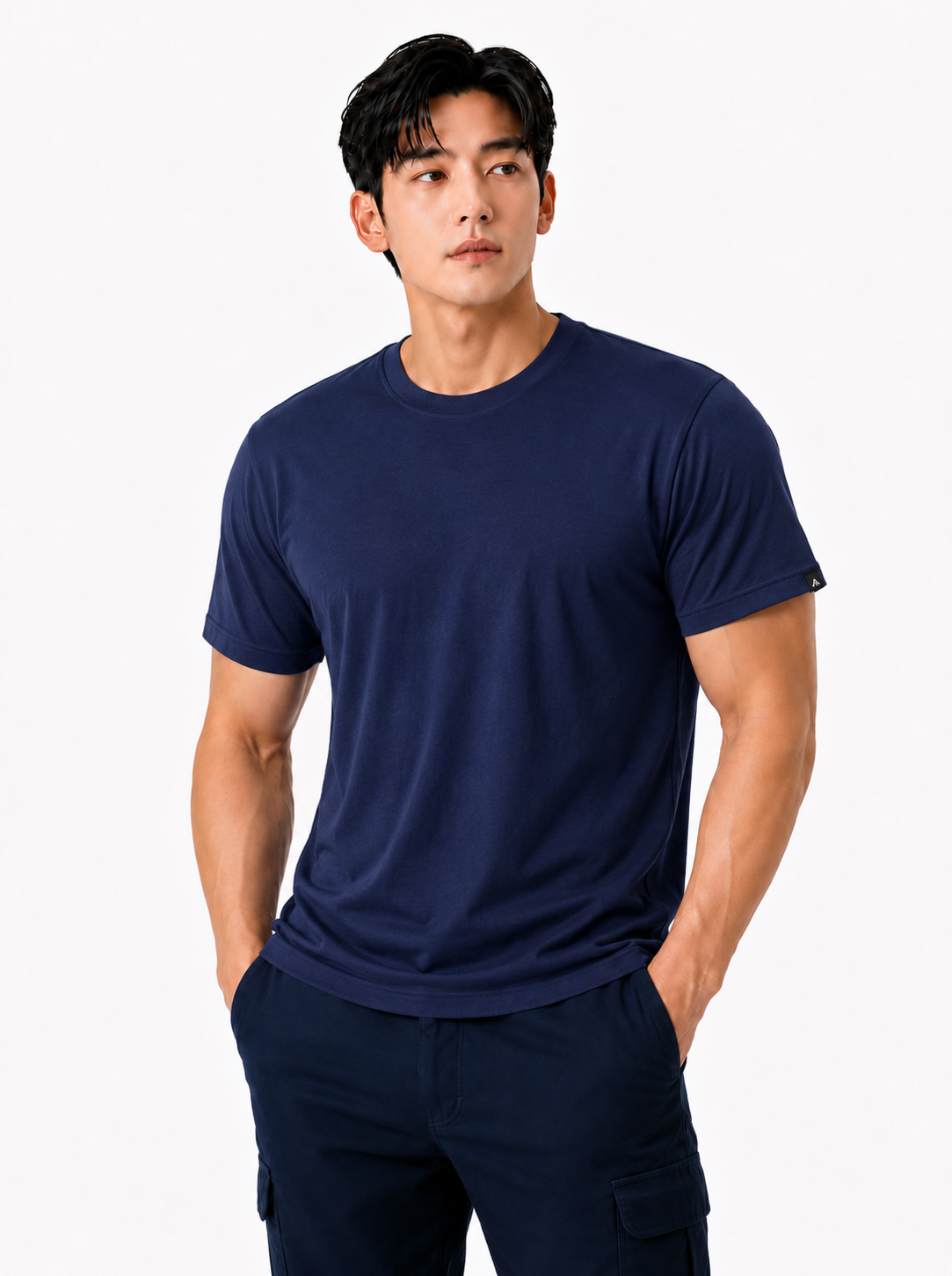 춘하 쿨론 라운드 티셔츠 네이비 MT-207