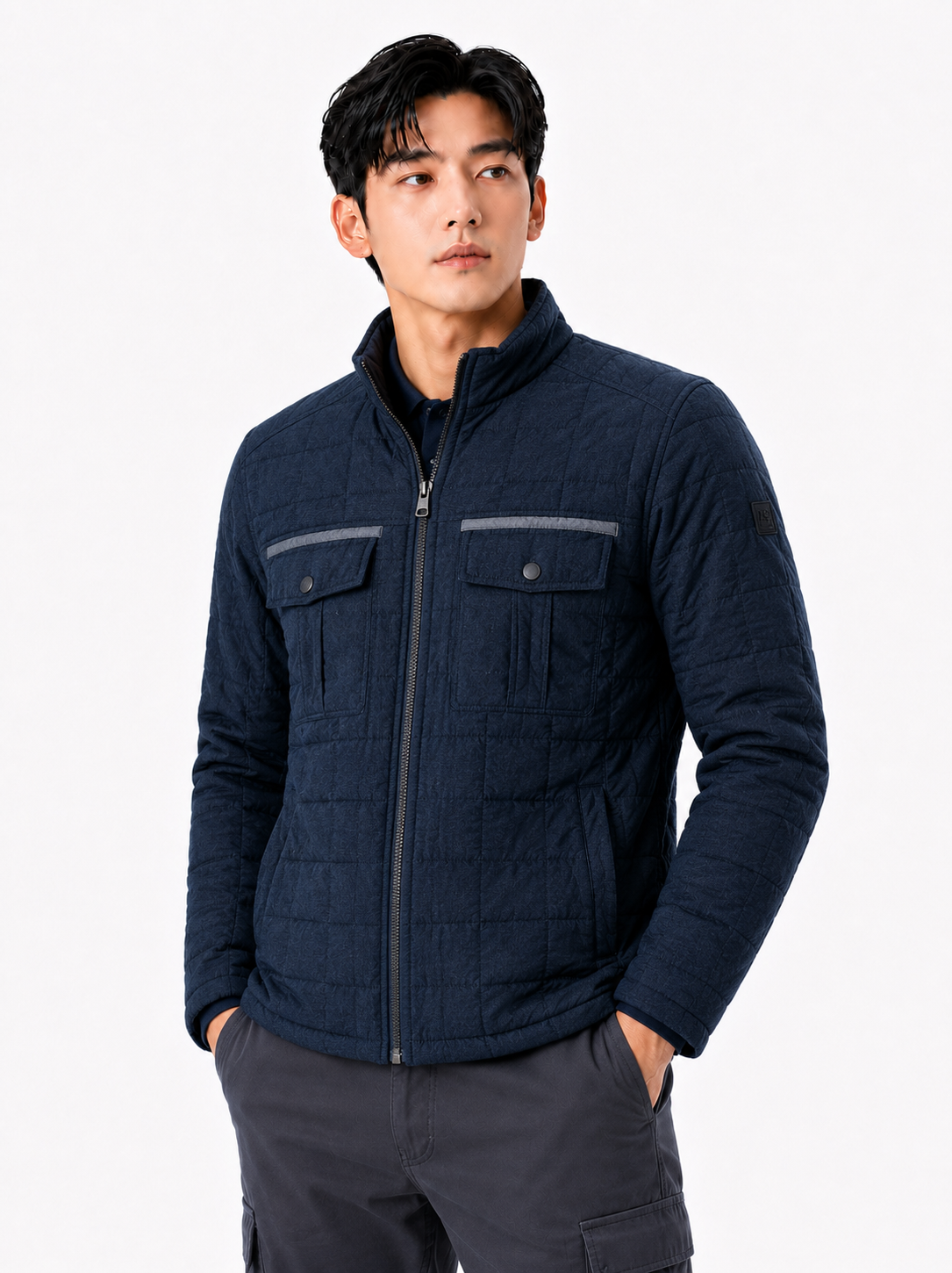 클래식 퀄팅 점퍼 네이비 TB-377J