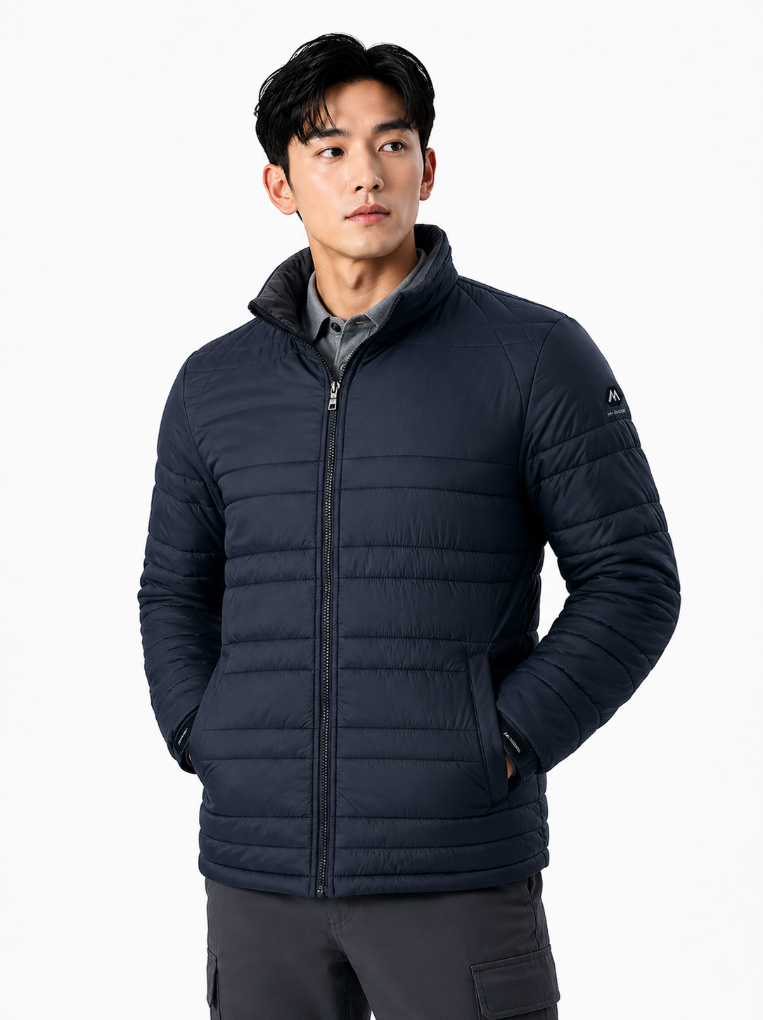 퀄팅 폴라폴리스 안감 점퍼 블랙 MK-2553J