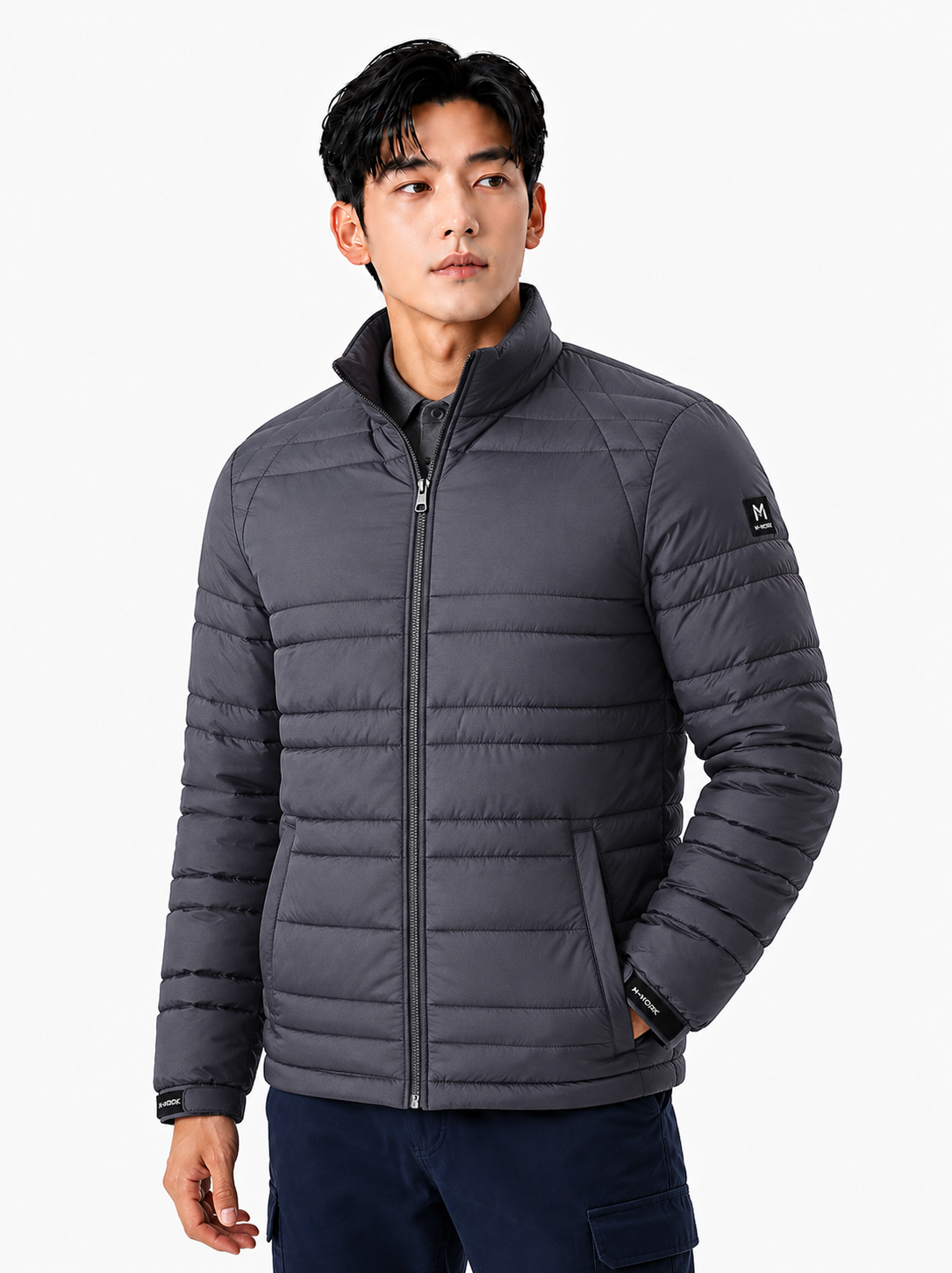 퀄팅 폴라폴리스 안감 점퍼 그레이 MK-2551J