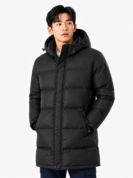 스트레치 웰론 롱파카 블랙 MK-4072J
