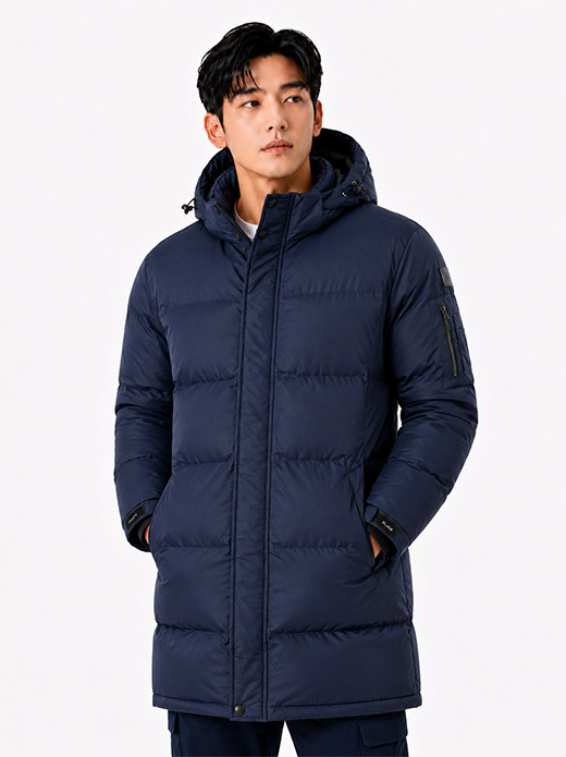 스트레치 웰론 롱파카 네이비 MK-4071J