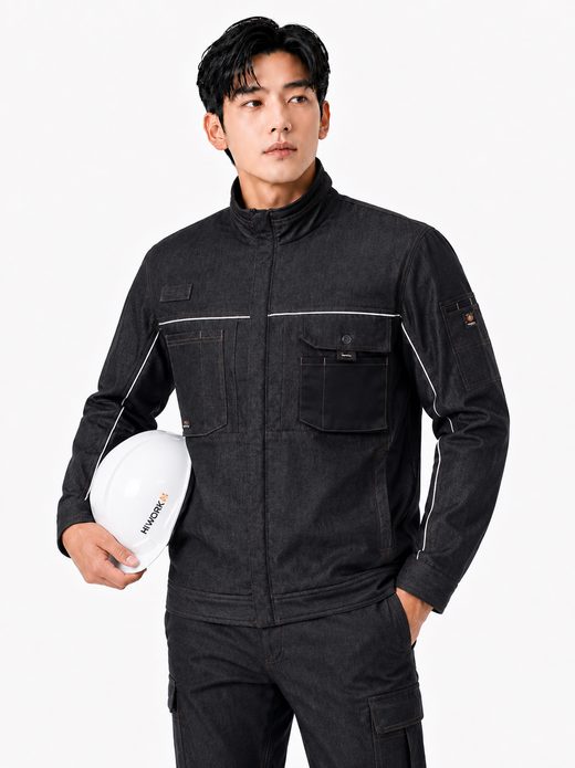 공구포켓 블랙데님 패딩 상의 TJS-301J(BK)