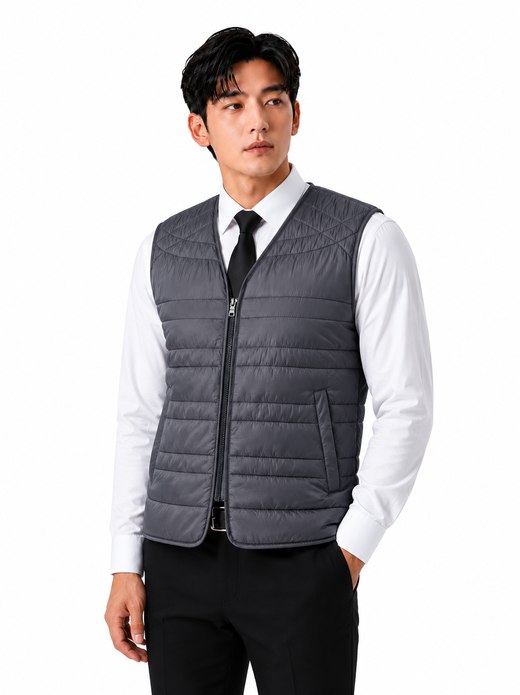 퀄팅 폴라폴리스 안감 조끼 그레이 MK-671J