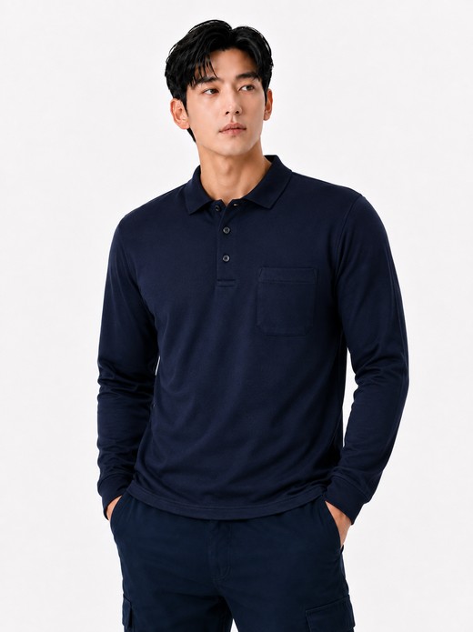 폴리 기모티셔츠 네이비 PLF1