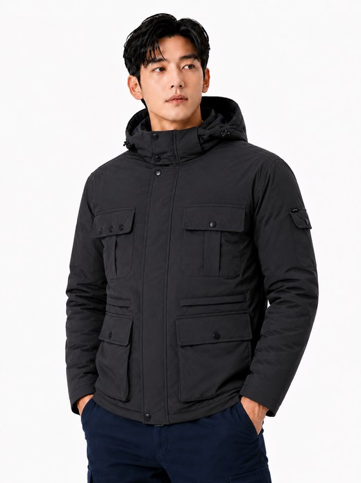발열안감 오리털 패딩 자켓 블랙 MK-687