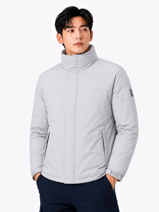 미들 퀄팅 세미오버핏 오리털패딩 그레이 MK-316