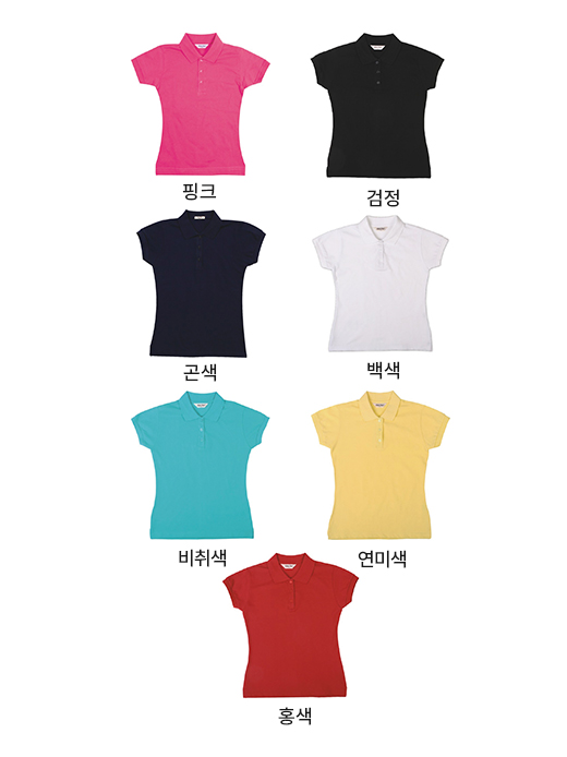 순면 40수 여성용 PK 폴로티셔츠