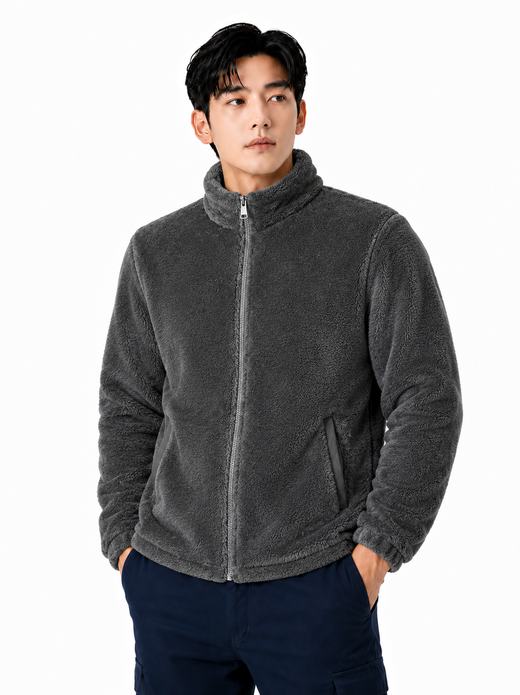 보아퍼 본딩 후리스 점퍼 그레이 MK-2152J