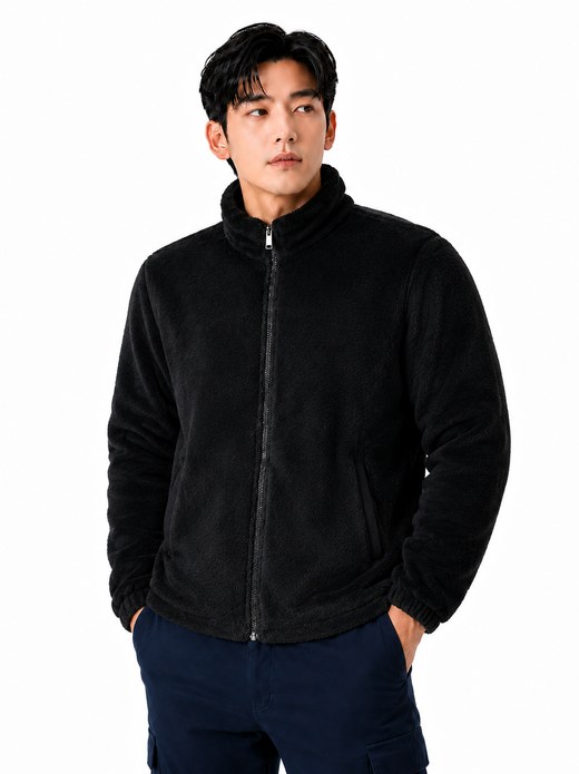 보아퍼 본딩 후리스 점퍼 블랙 MK-2153J