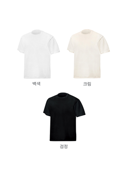 고급 15수 오버핏 라운드티 반팔 3007