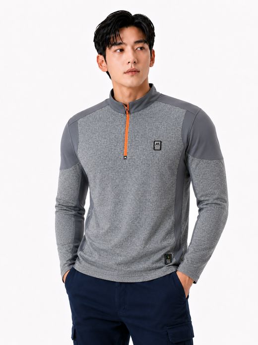헥사곤 후리스 반집업 티셔츠 그레이 MT-6052