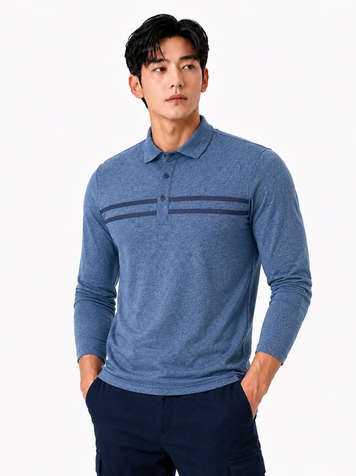 카치온 2줄나염 카라티셔츠 블루 MT-6111
