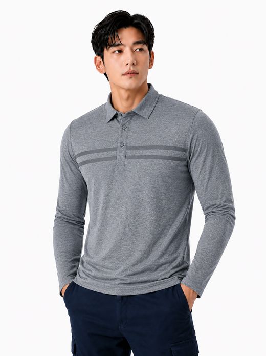 카치온 2줄나염 카라티셔츠 그레이 MT-6112