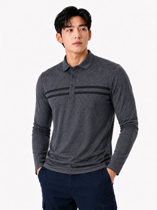 카치온 2줄나염 카라티셔츠 블랙 MT-6113