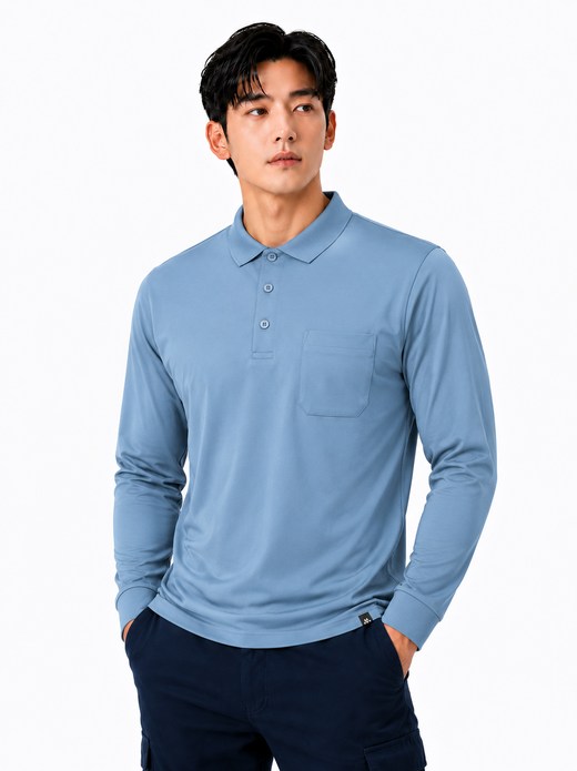 쿨론 폴로티셔츠 긴팔 그레이블루 MT-2201