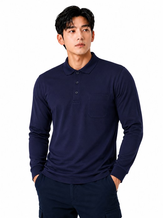 쿨론 폴로티셔츠 긴팔 네이비 MT-2202