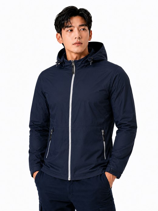 후드 탈부착 경량 바람막이 네이비 MK-1083J