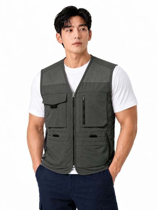 경량 메쉬 조끼 카키 MK-291J