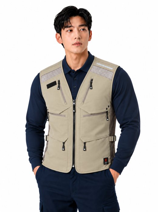 멀티포켓 조끼 베이지 MK-544J