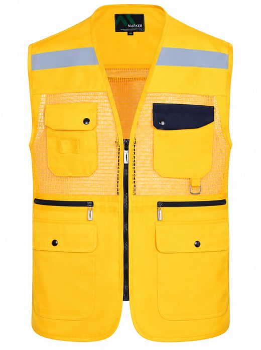 배색주머니 TC조끼 옐로우 MK-132J