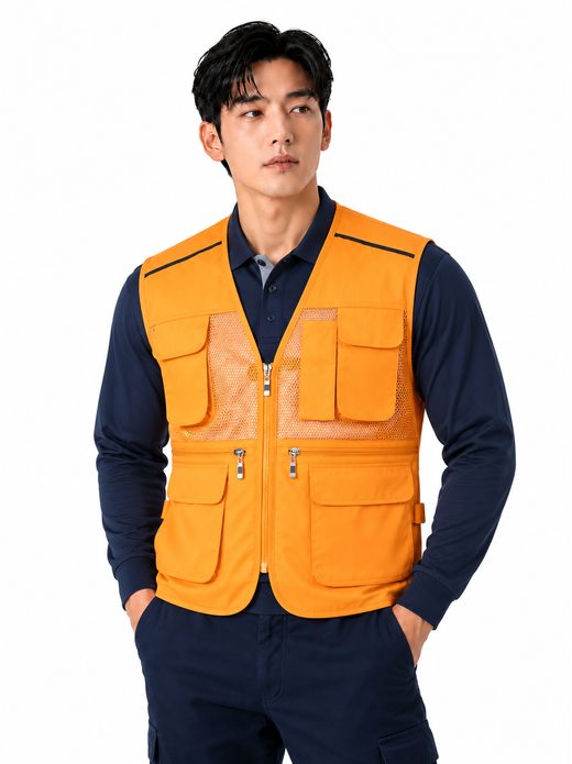 TC망사V-조끼 옐로우 MK-181J