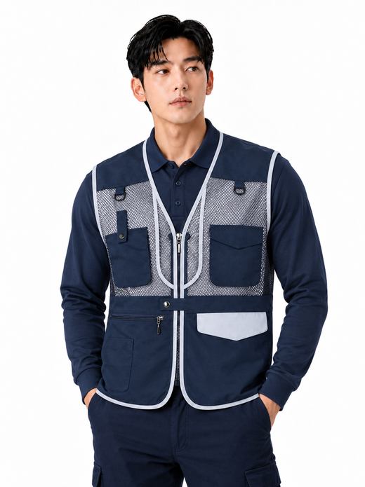 반사띠 타스란 망사조끼 네이비 MK-145J